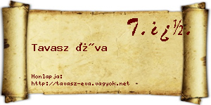 Tavasz Éva névjegykártya